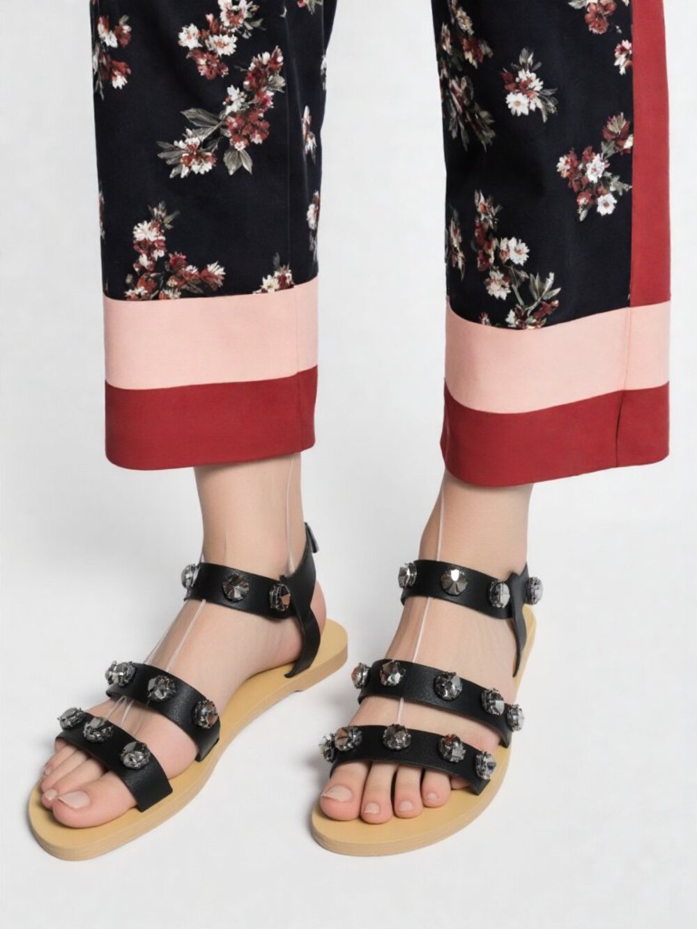 New Restricted flat gemstone sandals 6,5